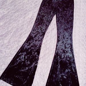 Black velvet bell bottoms